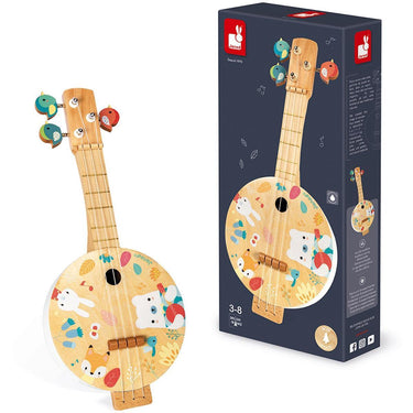 Janod - pure - houten banjo met pastelkleuren