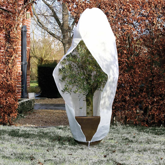 Nature - winterhoes - 300 x ø250cm - wit - afdekhoes - met rits
