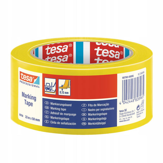 Tesa markeringstape 60760 pvc - 50mmx33m - geel