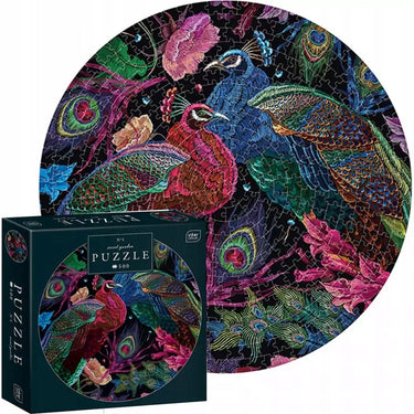Geronimo games interdruk puzzel 500 stuk - kleuren van de natuur, rond pauw