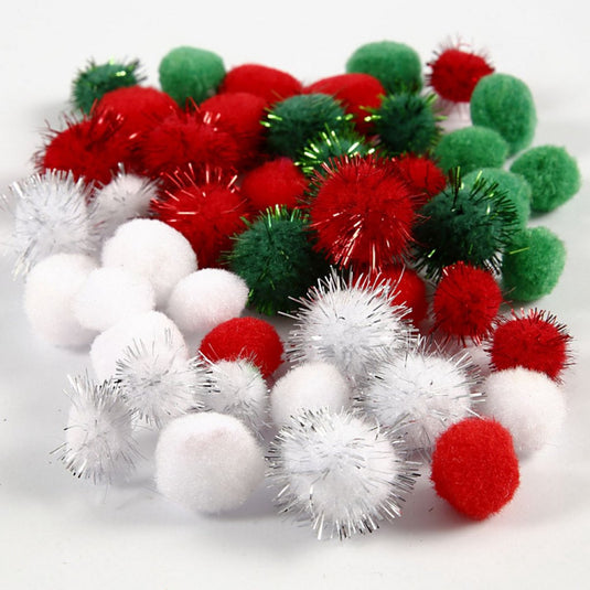 Creativ company pompoms kerst, 48st.