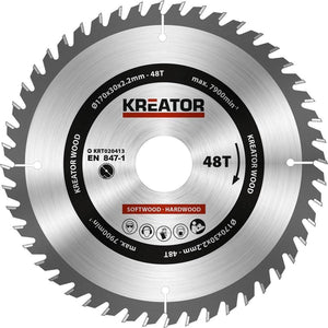 Kreator krt020413 zaagblad hout 170 mm - 48t