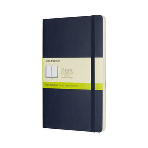 Moleskine classic notitieboek - large - softcover - blanco - saffier blauw