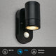 Briloner - led wandlamp - 3789015 - bewegingsmelder - ip54 - verwisselbare lamp - 30-seconden lichtduur - 15 x 7 x 9,5 cm - zwart