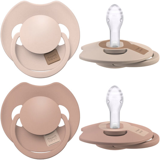 Difrax lovi fopspeen dynamisch - prime - 0 tot 6 maanden - beige - 2 stuks