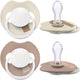 Difrax lovi fopspeen dynamisch - prime glow - 6 tot 18 maanden - beige bruin - 2 stuks