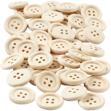 Creativ company cc houten knopen 15 mm 50 stuks