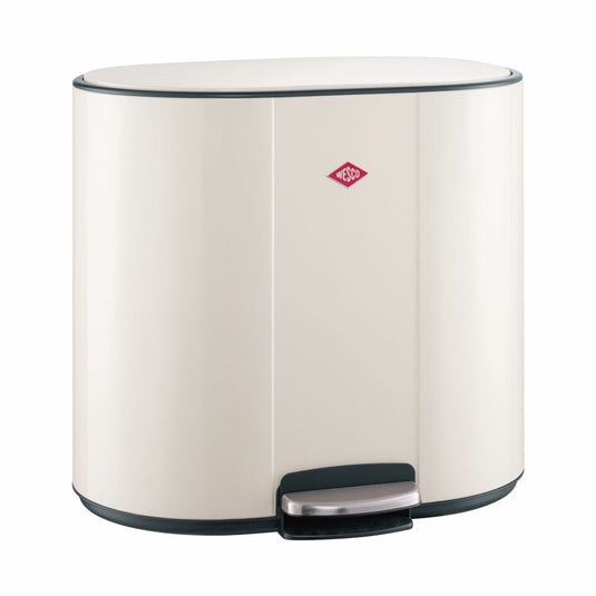 Wesco multicollector 3 prullenbak afvalscheiding (1x25 liter, 2x12 liter) | 49 liter | metaal - mat zand | pedaalemmer met soft close en geurfilter