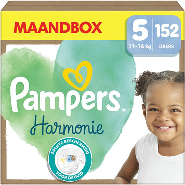 Pampers harmonie luiers maat 5, 152 luiers, 11kg-16kg