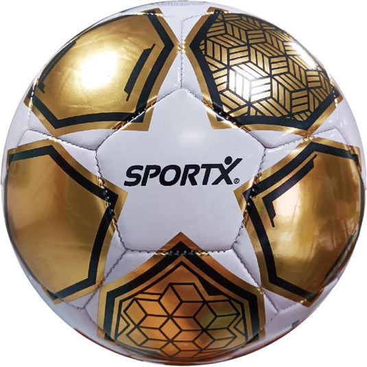 Sportx voetbal color star metallic 330-350 g wit goud