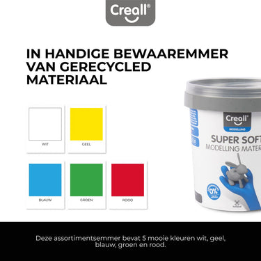 Creall supersoft klei 5 kleuren, 450gr.
