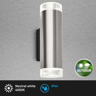Briloner - led buitenlamp - metaal - tuinverlichting met 2x gu10 - 4.7 watt - warm wit licht - roestvrij staal