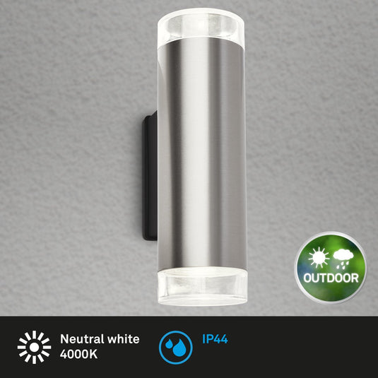 Briloner - led buitenlamp - metaal - tuinverlichting met 2x gu10 - 4.7 watt - warm wit licht - roestvrij staal