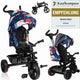 Lionelo haari - driewieler - drankhouder - 2in1 - draaibare zitting – rubberen onderhoudsvrije wielen – vrij wiel – schuifstang voor ouders – luifel – mand en tas – bekerhouder – groeit mee – vanaf 18 maanden tot 25 kg