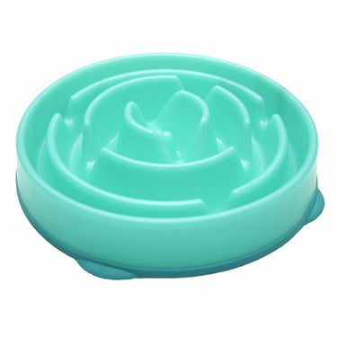 Outward hound fun feeder - anti schrok hondenvoerbak - 6 kleuren en 3 maten - door dierenartsen aanbevolen slow bowl - medium mini - blauw