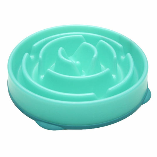 Outward hound fun feeder - anti schrok hondenvoerbak - 6 kleuren en 3 maten - door dierenartsen aanbevolen slow bowl - medium mini - blauw