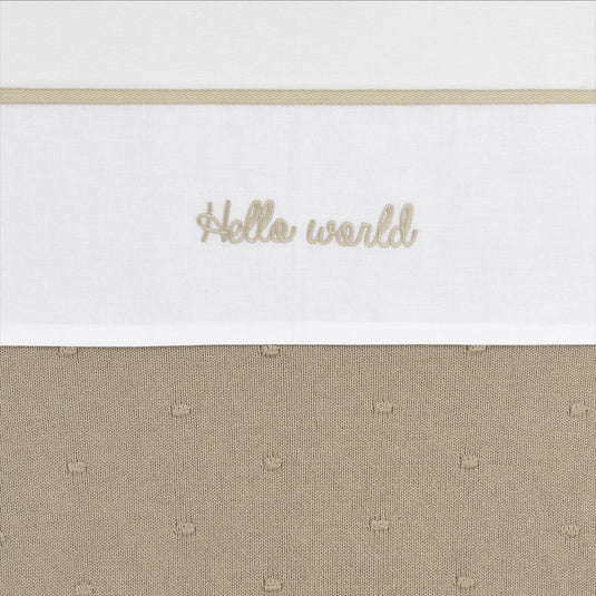 Meyco baby hello world wieglaken - sand - 75x100cm - 0.3 tog