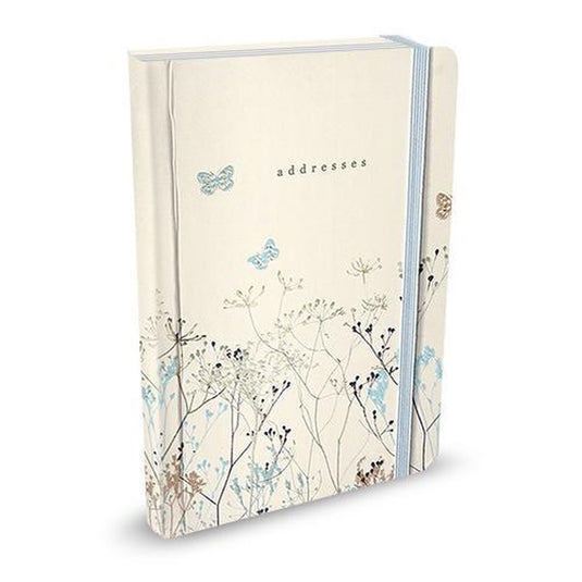 Peter pauper adressbook - butterflies - met elastieksluiting - 11x15 cm