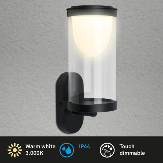 Briloner - wandlamp buiten - buitenlamp met verwisselbare batterij - zwart - buitenverlichting - 24 x 12 x 10 cm - zwart
