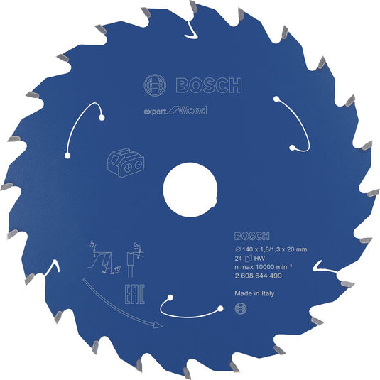Bosch accessories 2608644499 cirkelzaagblad 140 x 20 mm aantal tanden: 24 1 stuk(s)