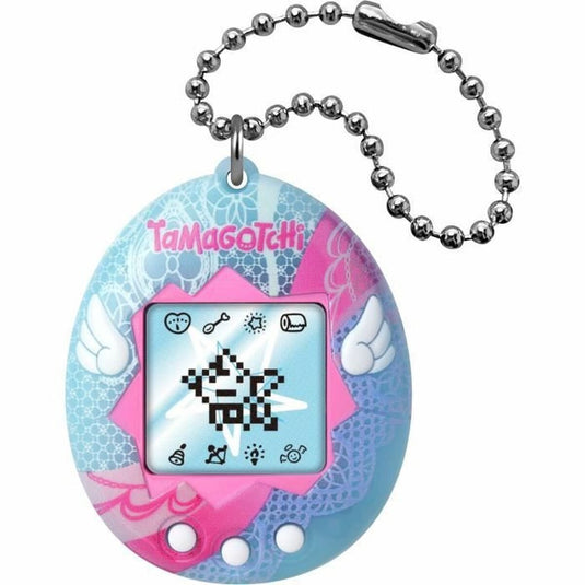 Bandai – originele tamagotchi – angel lace – interactief digitaal huisdier met lcd-scherm in het frans, 3 knoppen
