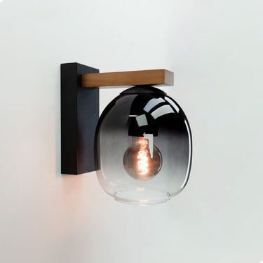 Eglo filago wandlamp - e27 - 20 cm - bruin|zwart - glas