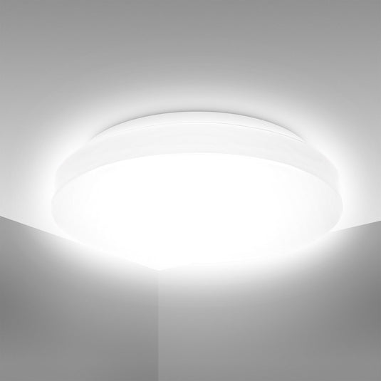 B.k.licht - led badkamerverlichting - plafondlamp - witte badkamerlamp - ip44 - ø29cm - 4.000k - 1.200lm - 12w