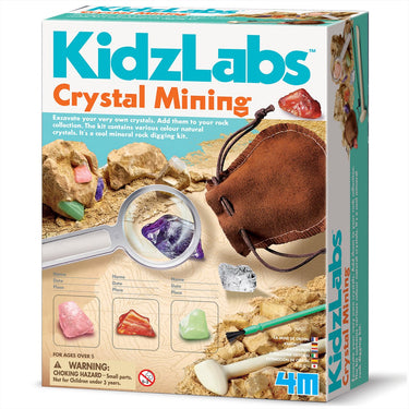 4m opgraafkit - kristallen - wetenschap en spel - mineralen verzamelen - kidzlabs - 5 jaar
