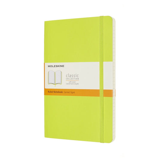Moleskine classic notitieboek - large - softcover - gelinieerd - citroen groen
