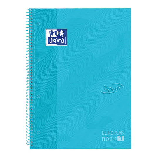 Oxford notitieboek oxf touch europeanb a4+ lijn 160p pbl | 5 stuks