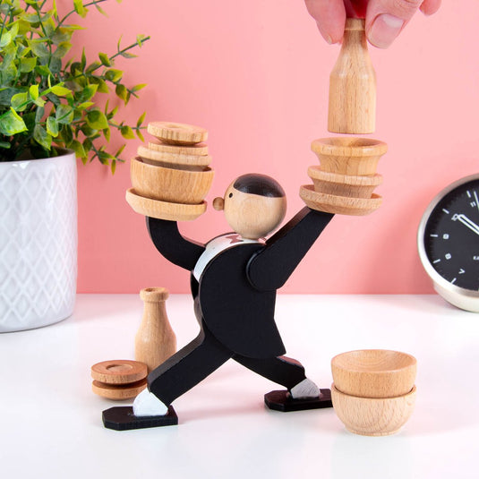 Kikkerland gezelschapsspel don't tip the waiter - stapelspel - laat de ober niet omvallen - evenwichtsspel - spelletje - beheers je balans - bezigheid - familiespel - leuk voor kids vanaf 6 jaar