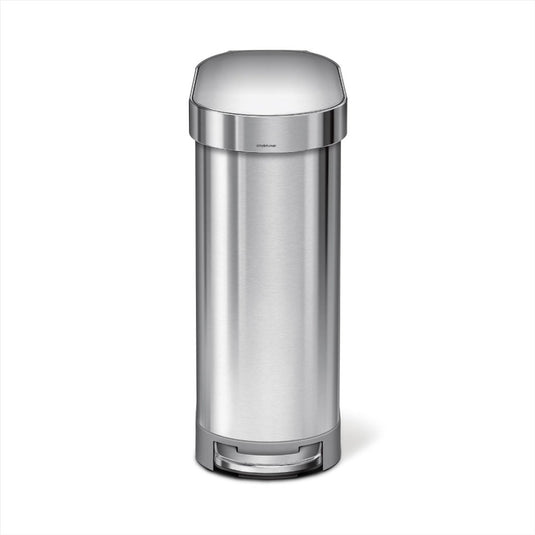 Simplehuman slimline prullenbak - 45 liter - zilver rvs