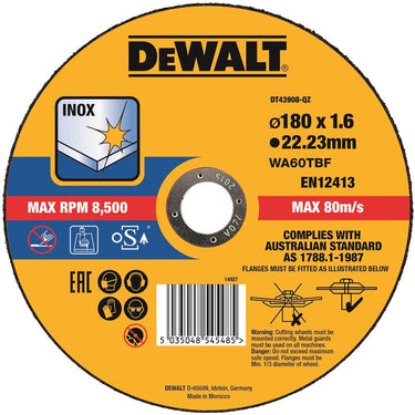 Dewalt dt43908 doorslijpschijf rvs 180mm
