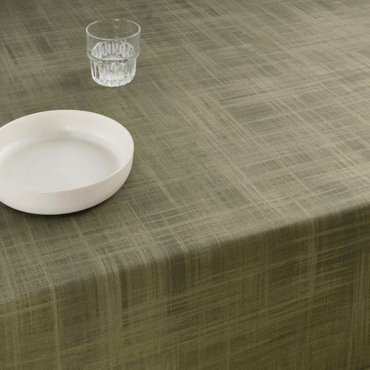 Belum vlekbestendig tafelkleed van hars liso olijf 150 x 150 cm
