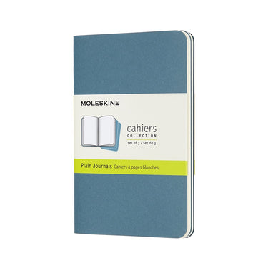 Moleskine cahier journals - pocket - blanco - blauw - set van 3