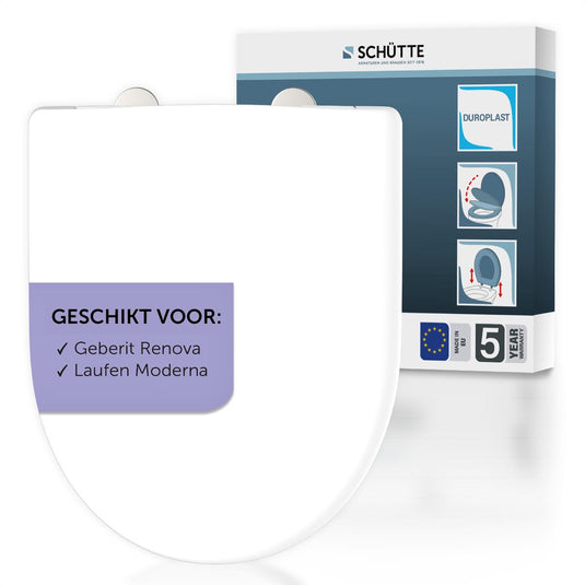Schütte wc-bril 82811 pro 3 - d-vorm - valrem - afneembaar - geschikt voor geberit renova, laufen moderna - belastbaar tot 250 kg