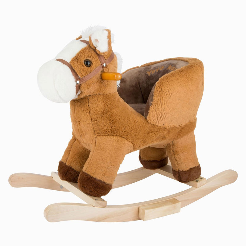 Load image into Gallery viewer, Small foot - houten schommelpaard bruin met zitje en geluid

