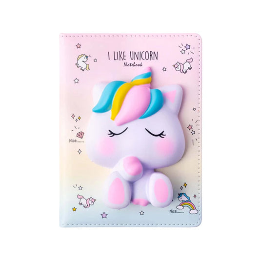 Lazy stars - notitieboekje - squishy eenhoorn - 1 stuk - 128 vellen