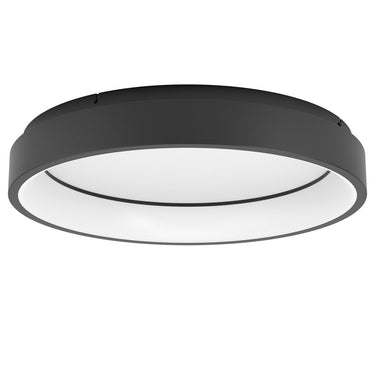 Eglo connect.z marghera-z smart plafondlamp - ø 60 cm - zwart wit - instelbaar rgb wit licht - dimbaar - zigbee