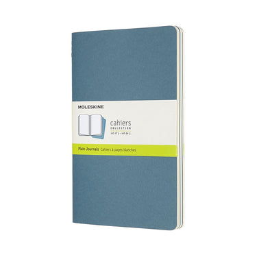 Moleskine cahier journals - large - blanco - blauw - set van 3