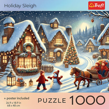 Trefl legpuzzel 1000 stukjes kerstmis holiday sleigh puzzel volwassenen.