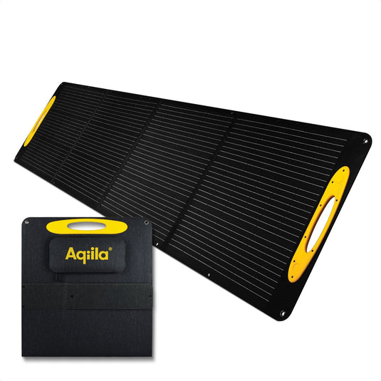 Aqiila opvouwbaar zonnepaneel, 200w, monokristallijn, ip65 waterbestendig, solar panel, 3m kabel met 3 aansluitingen, draagbaar zonnepaneel, sunbird p200