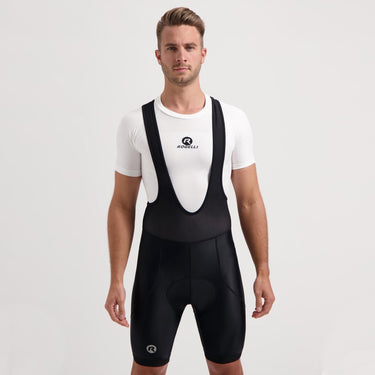 Rogelli core korte fietsbroek heren met zeem en bretels - bibshort - zwart - maat xs