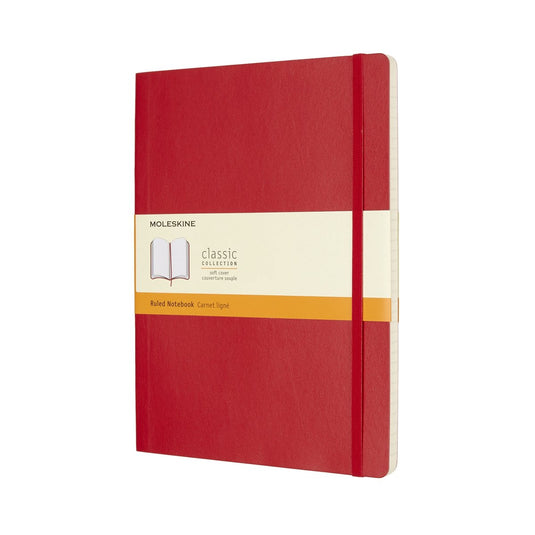 Moleskine classic notitieboek - extra large - softcover - gelinieerd - rood