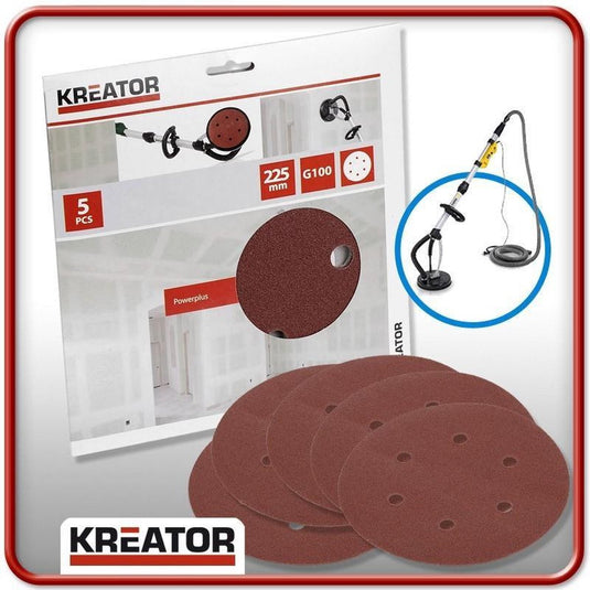 Kreator krt232009 schuurpapier rond 225 mm korrel: 240 5 stuks