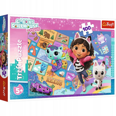 Trefl 100-delige puzzel - vriendschap in het kattenhuis, gabby's poppenhuis