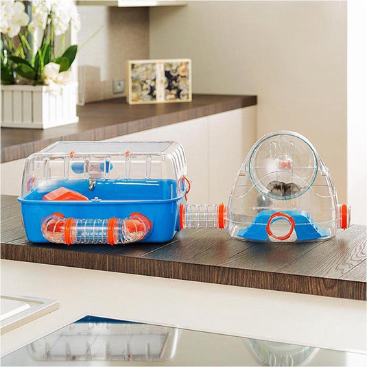Ferplast combi 2 hamsterkooi - blauw - 79,5 x 29,5 x 26,3 cm