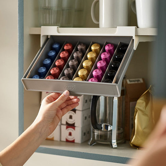 Joseph joseph ladeorganizer koffiecups - cupboardstore - hangend - kunststof - grijs