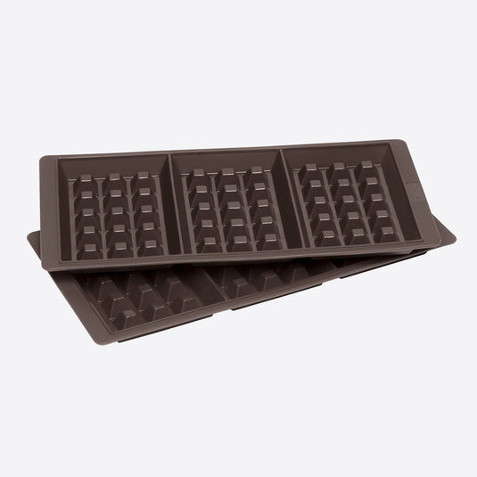 Lurch – flexiform - set van 2 wafelvormen voor 3 wafels – silicone – bruin – 29 x 14,5cm