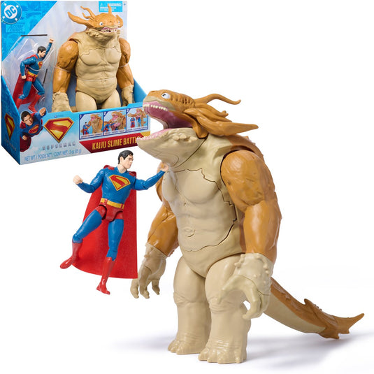 Dc comics , superman, superman vs. kaiju slime battle, actiefiguur met giantkids-speelset, superheldenspeelgoed